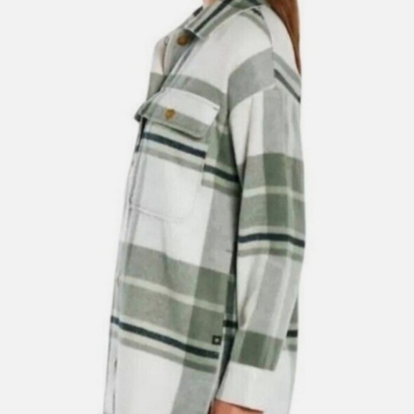 Banana Republic Plaid Button-Up Jacket in Green and White - Picture 6 of 7